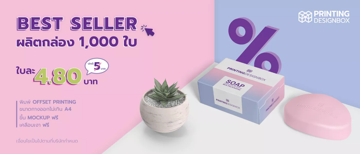 ผลิตกล่องราคาถูก 1000ใบ ใบละ 4.80 บาท