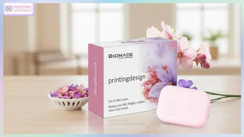 5 ชนิดกระดาษ ใช้ผลิตกล่องใส่สบู่ก้อน คงทน ราคาคุ้มค่า ผลิตกล่องใส่สบู่ก้อน ผลิตกล่องใส่สบู่ก้อน ลายดอกไม้พาสเทล พร้อมสบู่สีเขียวและดอกกุหลาบตกแต่ง