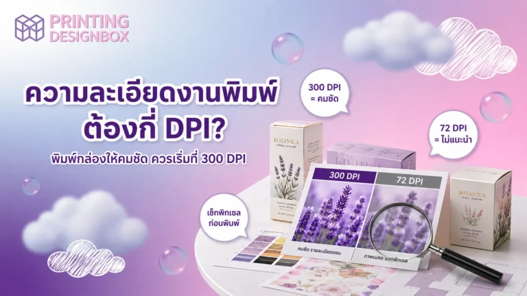 ความละเอียดงานพิมพ์กล่องควรกี่ DPI เปรียบเทียบ 300 DPI กับ 72 DPI เพื่อดูความคมชัด